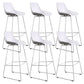 Contemporary Plastic Low Back Armless Bar Stool with Metal Base