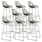 Contemporary Plastic Low Back Armless Bar Stool with Metal Base