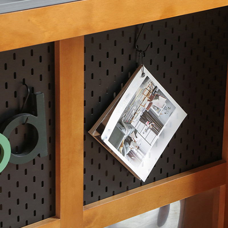 Black Stone Modern Kitchen Island Table with Solid Wood Base and Drawers