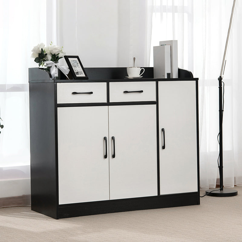 Buffet de comedor de madera de estilo contemporáneo con cajones y gabinetes