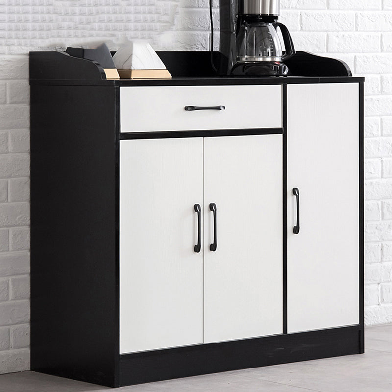 Buffet de comedor de madera de estilo contemporáneo con cajones y gabinetes