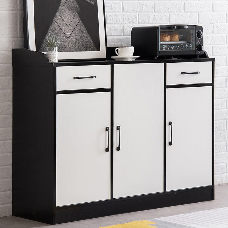 Buffet de comedor de madera de estilo contemporáneo con cajones y gabinetes