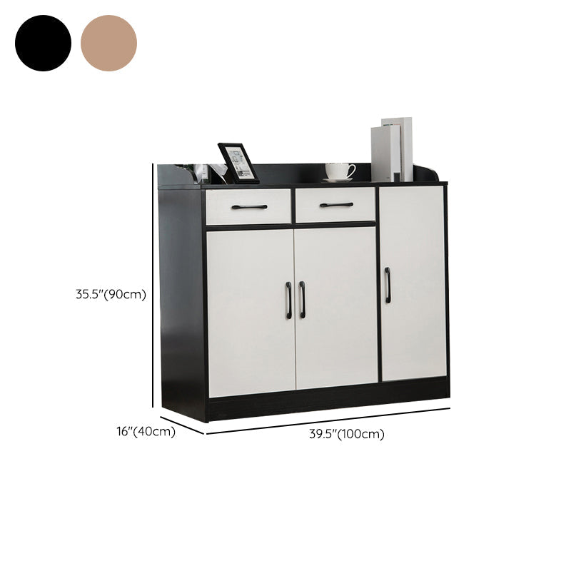 Buffet de comedor de madera de estilo contemporáneo con cajones y gabinetes