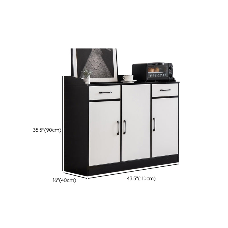 Buffet de comedor de madera de estilo contemporáneo con cajones y gabinetes