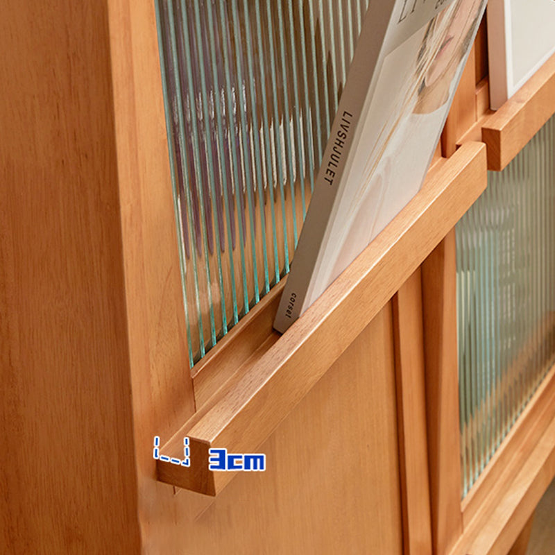 Strumento di vetro in legno massiccio in stile contemporaneo con armadi