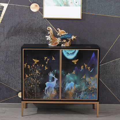 Estantería de estantería ajustable de madera maciza de estilo contemporáneo con gabinetes