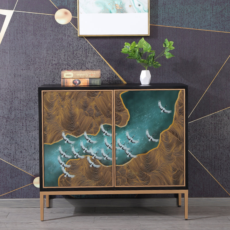 Estantería de estantería ajustable de madera maciza de estilo contemporáneo con gabinetes