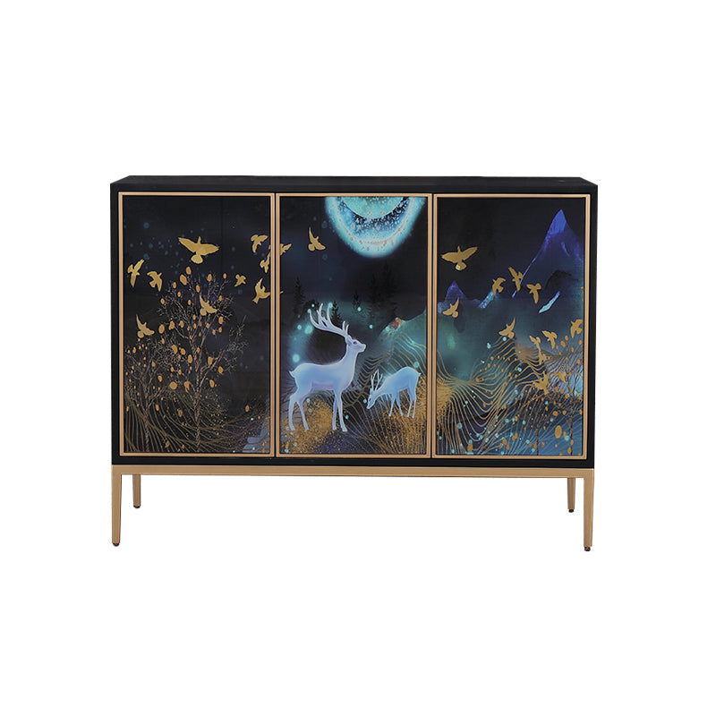 Estantería de estantería ajustable de madera maciza de estilo contemporáneo con gabinetes