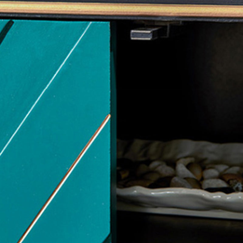 Estantería de estantería ajustable de madera maciza de estilo contemporáneo con gabinetes