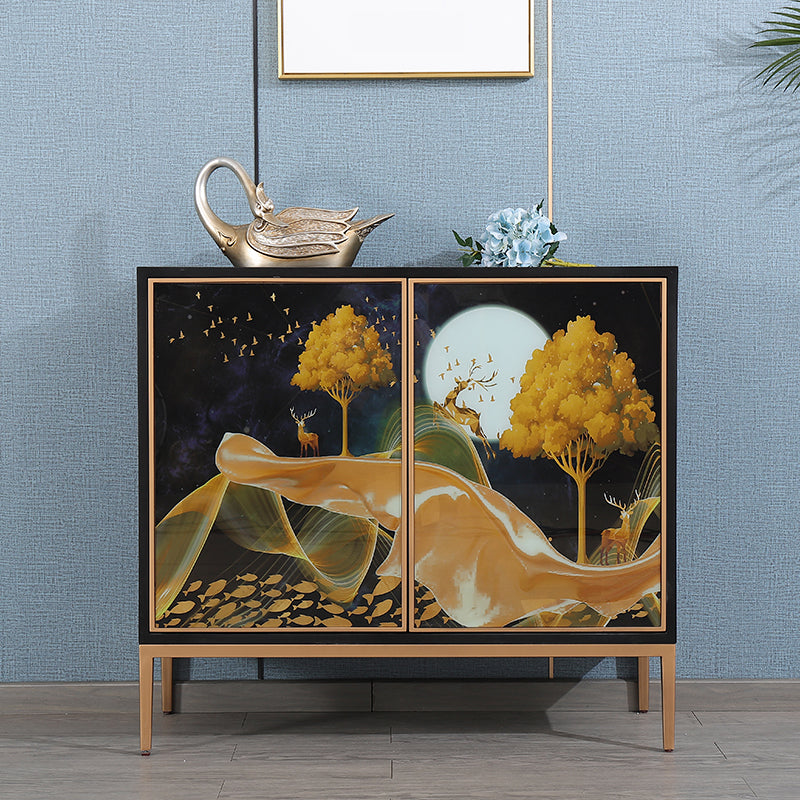 Estantería de estantería ajustable de madera maciza de estilo contemporáneo con gabinetes