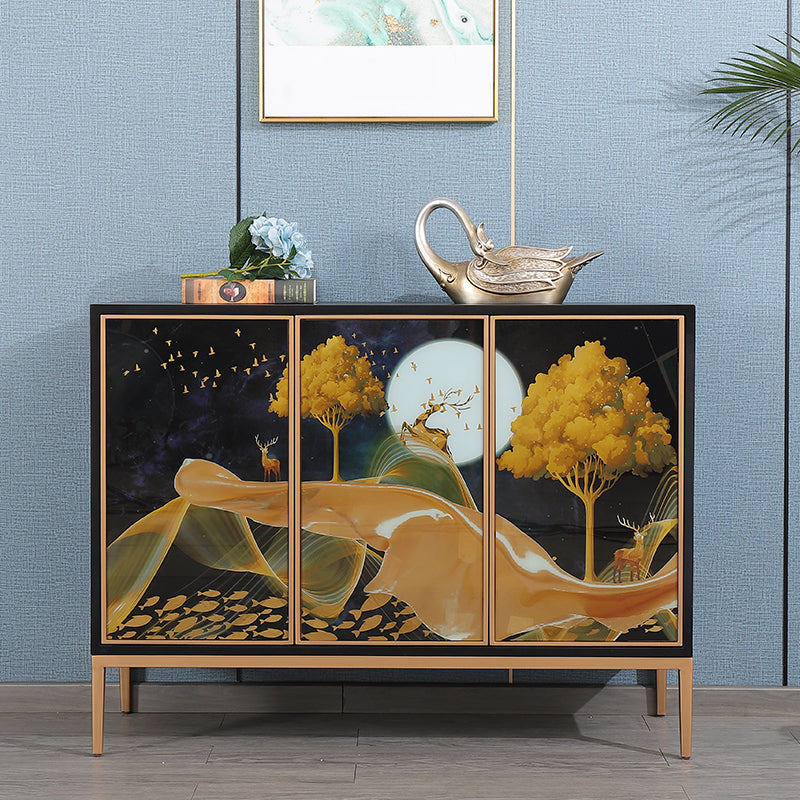 Estantería de estantería ajustable de madera maciza de estilo contemporáneo con gabinetes