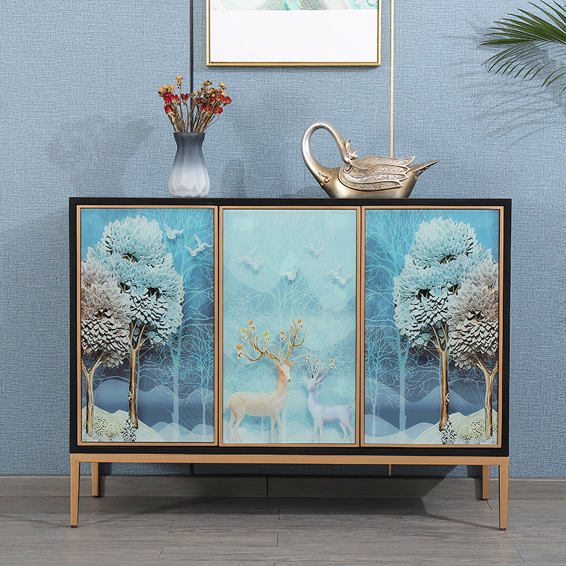 Estantería de estantería ajustable de madera maciza de estilo contemporáneo con gabinetes