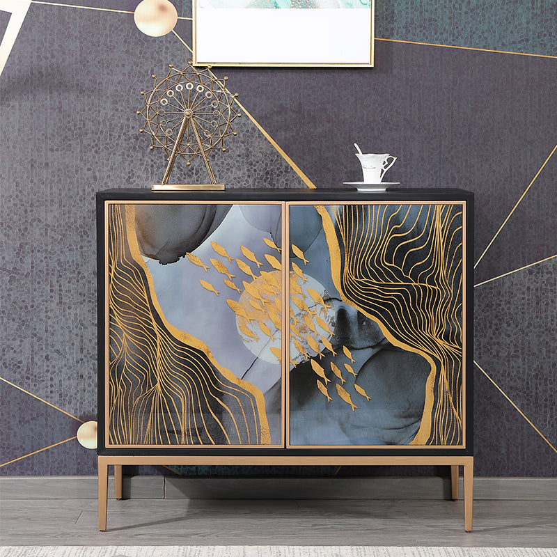 Estantería de estantería ajustable de madera maciza de estilo contemporáneo con gabinetes