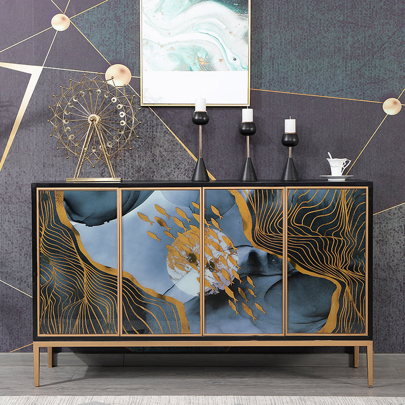 Estantería de estantería ajustable de madera maciza de estilo contemporáneo con gabinetes