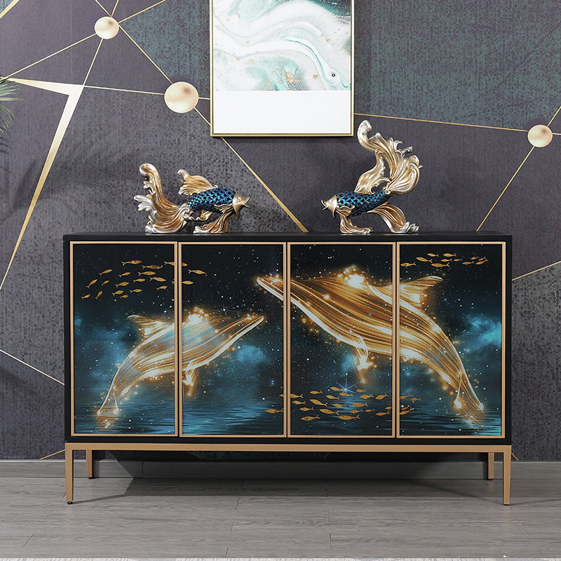 Estantería de estantería ajustable de madera maciza de estilo contemporáneo con gabinetes