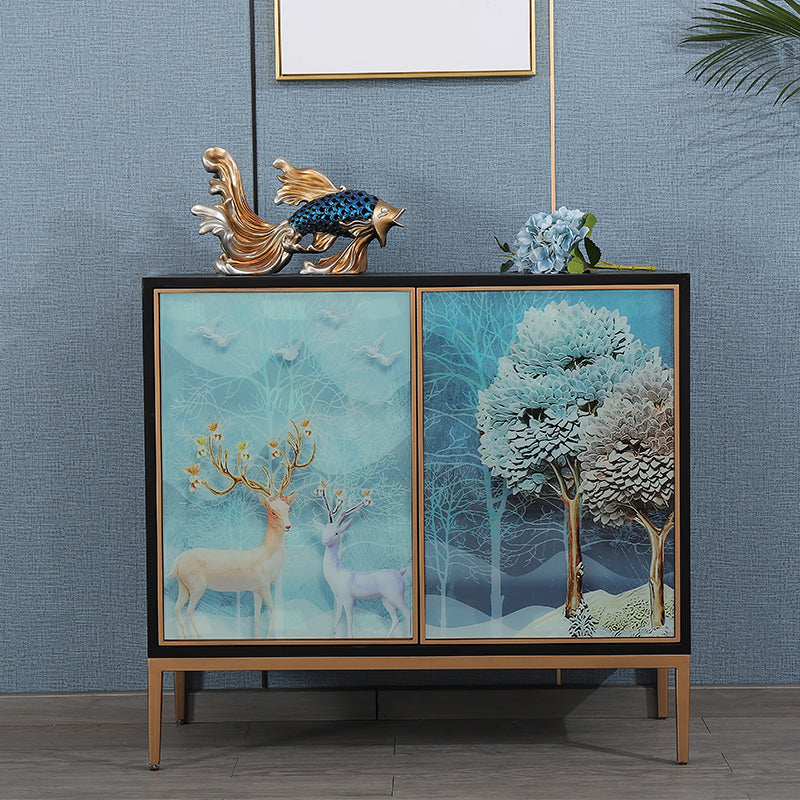 Estantería de estantería ajustable de madera maciza de estilo contemporáneo con gabinetes