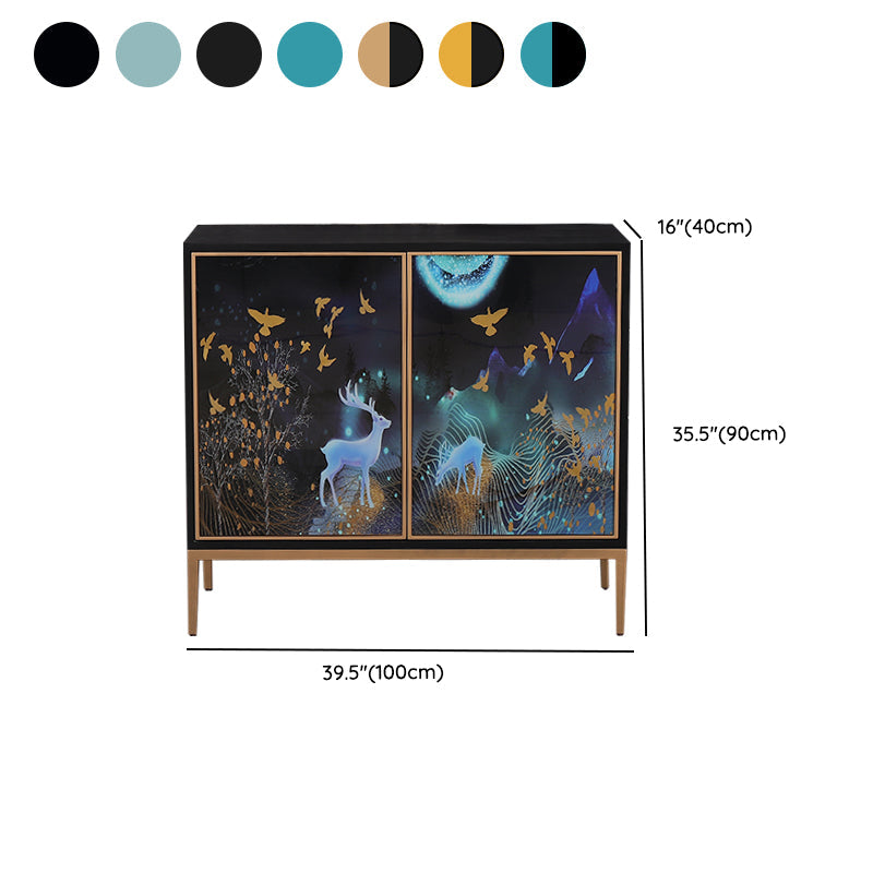 Estantería de estantería ajustable de madera maciza de estilo contemporáneo con gabinetes