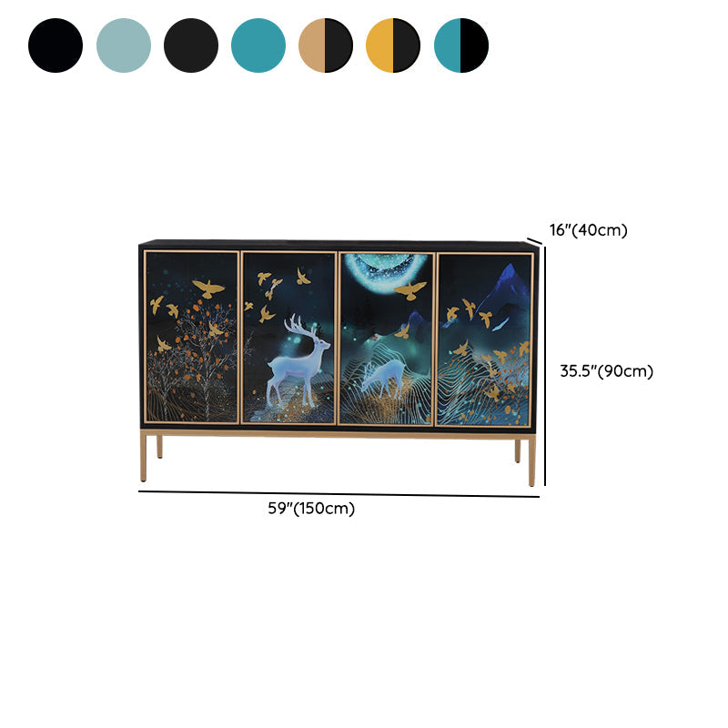 Estantería de estantería ajustable de madera maciza de estilo contemporáneo con gabinetes