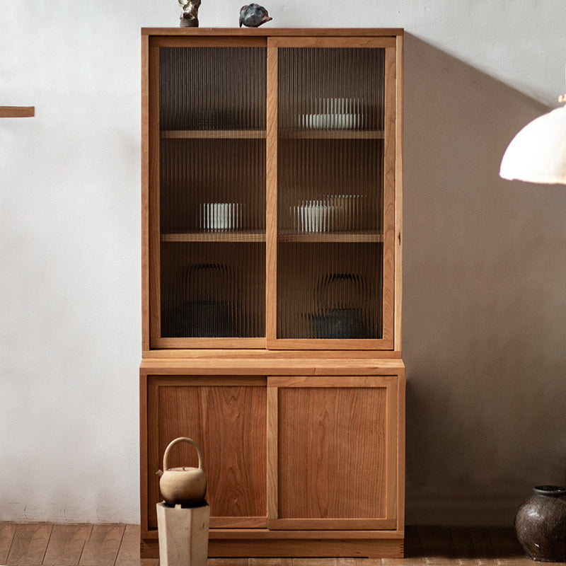 Armadio contemporaneo in legno di ciliegio con porte per cucina