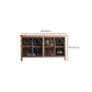 Traditional Display Stand Solid Wood Glass Doors Storage Cabinet for Dining Room