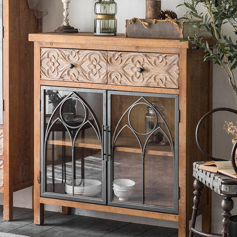 Porte di vetro tradizionali in legno Curio Curio con cassetti