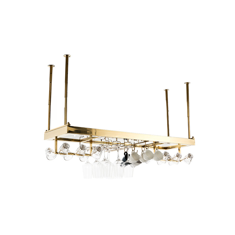 Kit de estante de vino colgante de metal de Glam Style en oro -47.24 "x 13.8" x 6.7 "