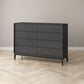 Modern Pine Horizontal Storage Chest with 8 Soft-Close Drawers for Home