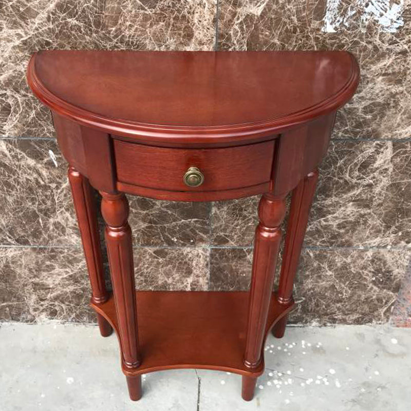 Half Moon Contemporary Console Table Wood Console Sofa Table for Hall Cherry Wood Clearhalo 'Console Tables' 'console_tables' 'Entry & Mudroom Furniture' 'furn' 'furn_console_tables' 'Furniture' 7859207