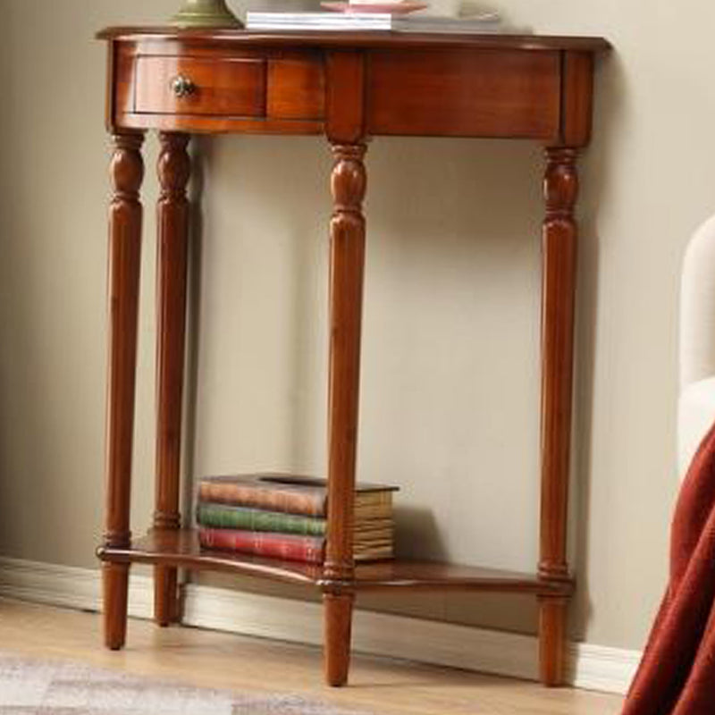 Half Moon Contemporary Console Table Wood Console Sofa Table for Hall Clearhalo 'Console Tables' 'console_tables' 'Entry & Mudroom Furniture' 'furn' 'furn_console_tables' 'Furniture' 7859211