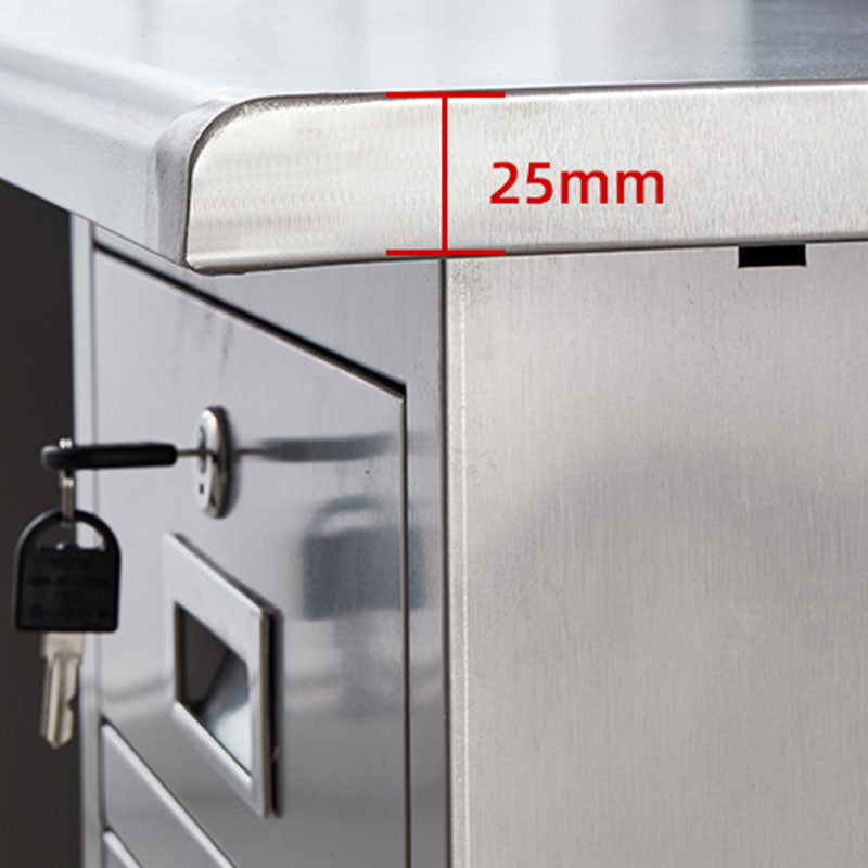 Acero inoxidable de escritorio de oficina de forma rectangular para oficina en plata