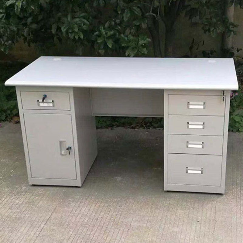 Acero inoxidable de escritorio de oficina de forma rectangular para oficina en plata