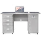 Rectangular Shaped Writing Desk Stainless Steel in Silver for Office