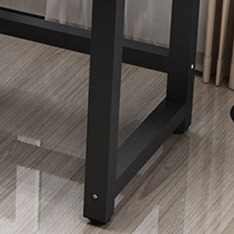 Tavolo da laptop da ufficio a forma di rettangolare legno con gambe metalliche in marrone