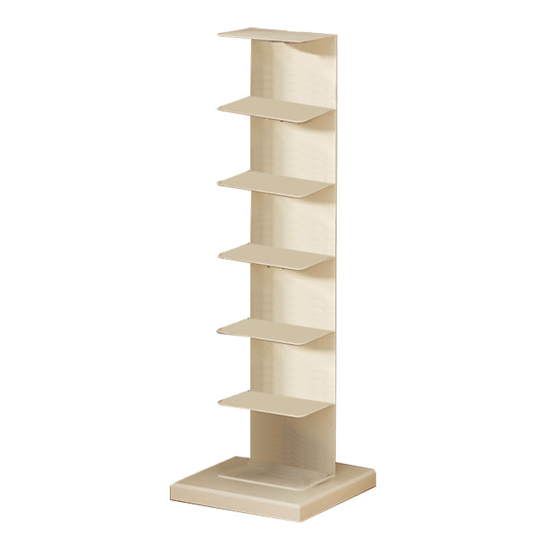 Modern Shelf Bookcase Metal Standard Bookshelf with Shelves for Living Room 13.2"L x 13.2"W x 42.1"H White Clearhalo 'Bookcases' 'furn' 'furn_bookcases' 'Furniture' 'Office Furniture' 7859808