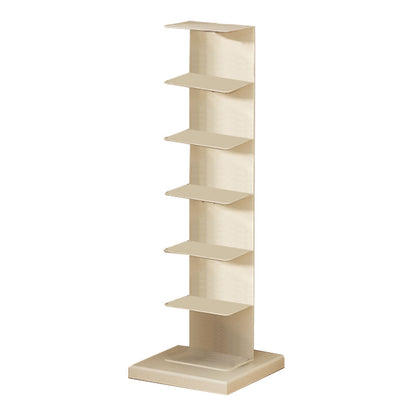 Modern Shelf Bookcase Metal Standard Bookshelf with Shelves for Living Room 13.2"L x 13.2"W x 42.1"H White Clearhalo 'Bookcases' 'furn' 'furn_bookcases' 'Furniture' 'Office Furniture' 7859808