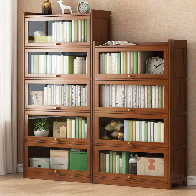 Contemporary Bamboo Bookcase Closed Back Bookshelf with Shelves for Study Room Clearhalo 'Bookcases' 'furn' 'furn_bookcases' 'Furniture' 'Office Furniture' 7859862