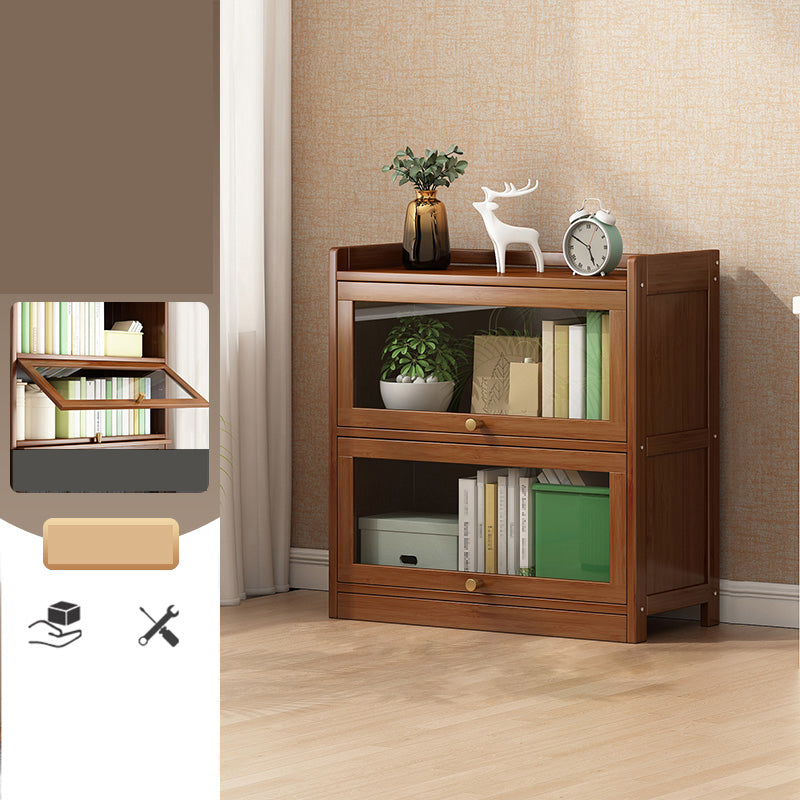 Contemporary Bamboo Bookcase Closed Back Bookshelf with Shelves for Study Room 24"L x 12"W x 30"H Brown Clearhalo 'Bookcases' 'furn' 'furn_bookcases' 'Furniture' 'Office Furniture' 7859869