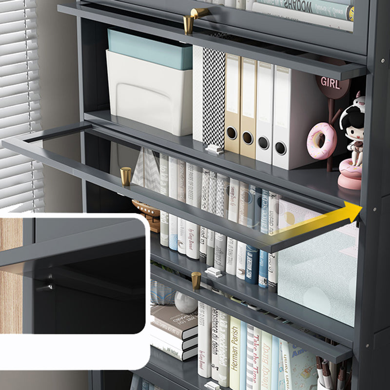 Contemporary Bamboo Bookcase Closed Back Bookshelf with Shelves for Study Room Clearhalo 'Bookcases' 'furn' 'furn_bookcases' 'Furniture' 'Office Furniture' 7859873