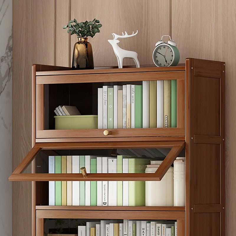 Contemporary Bamboo Bookcase Closed Back Bookshelf with Shelves for Study Room Clearhalo 'Bookcases' 'furn' 'furn_bookcases' 'Furniture' 'Office Furniture' 7859875
