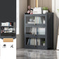 Contemporary Bamboo Bookcase Closed Back Bookshelf with Shelves for Study Room 23.6"L x 12.2"W x 42.1"H Grey Clearhalo 'Bookcases' 'furn' 'furn_bookcases' 'Furniture' 'Office Furniture' 7859879