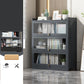 Contemporary Bamboo Bookcase Closed Back Bookshelf with Shelves for Study Room 27.5"L x 12.2"W x 42.1"H Grey Clearhalo 'Bookcases' 'furn' 'furn_bookcases' 'Furniture' 'Office Furniture' 7859881