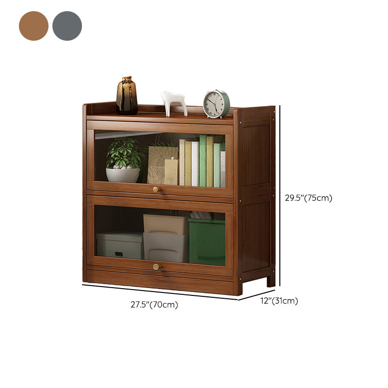 Contemporary Bamboo Bookcase Closed Back Bookshelf with Shelves for Study Room Clearhalo 'Bookcases' 'furn' 'furn_bookcases' 'Furniture' 'Office Furniture' 7859907