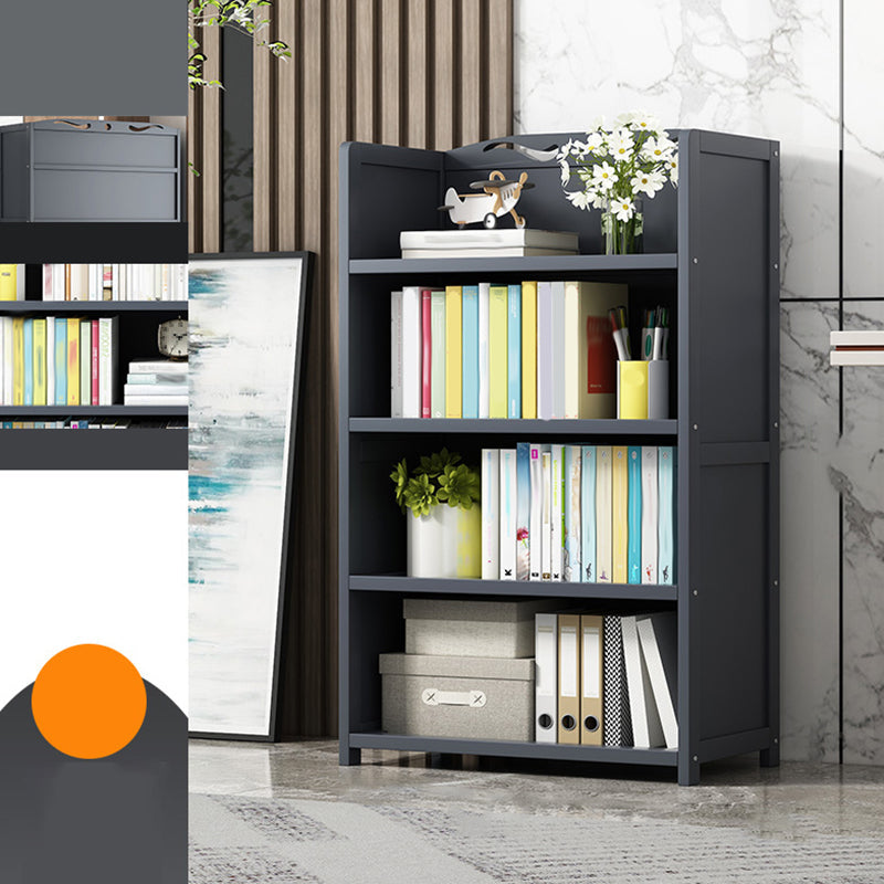 Vertical Contemporary Bamboo Bookcase Open Back Bookshelf for Office 27.6"L x 9.8"W x 43.3"H Grey No Drawer Clearhalo 'Bookcases' 'furn' 'furn_bookcases' 'Furniture' 'Office Furniture' 7859930