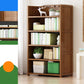 Vertical Contemporary Bamboo Bookcase Open Back Bookshelf for Office 27.6"L x 9.8"W x 55.1"H Brown No Drawer Clearhalo 'Bookcases' 'furn' 'furn_bookcases' 'Furniture' 'Office Furniture' 7859941