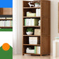 Vertical Contemporary Bamboo Bookcase Open Back Bookshelf for Office 19.7"L x 9.8"W x 66.9"H Brown No Drawer Clearhalo 'Bookcases' 'furn' 'furn_bookcases' 'Furniture' 'Office Furniture' 7859947