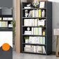 Vertical Contemporary Bamboo Bookcase Open Back Bookshelf for Office 35.4"L x 9.8"W x 66.9"H Grey No Drawer Clearhalo 'Bookcases' 'furn' 'furn_bookcases' 'Furniture' 'Office Furniture' 7859951