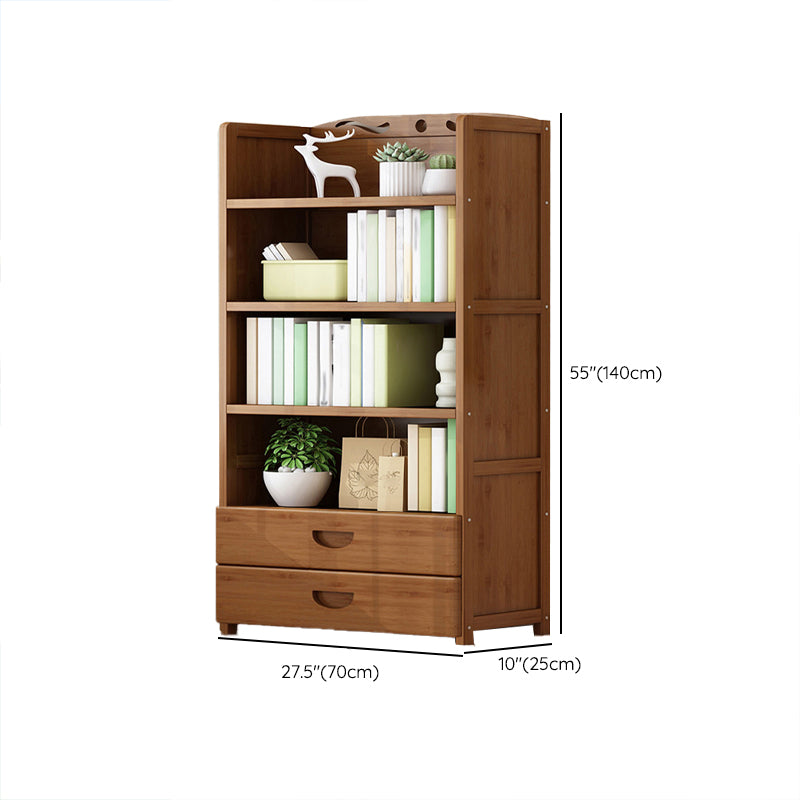Vertical Contemporary Bamboo Bookcase Open Back Bookshelf for Office Clearhalo 'Bookcases' 'furn' 'furn_bookcases' 'Furniture' 'Office Furniture' 7859964