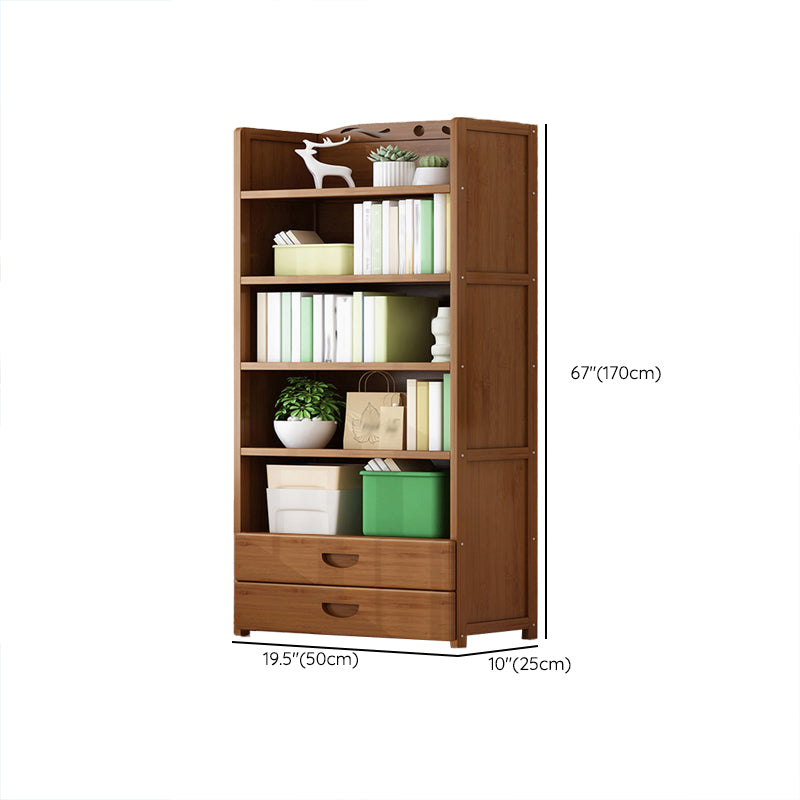 Vertical Contemporary Bamboo Bookcase Open Back Bookshelf for Office Clearhalo 'Bookcases' 'furn' 'furn_bookcases' 'Furniture' 'Office Furniture' 7859968