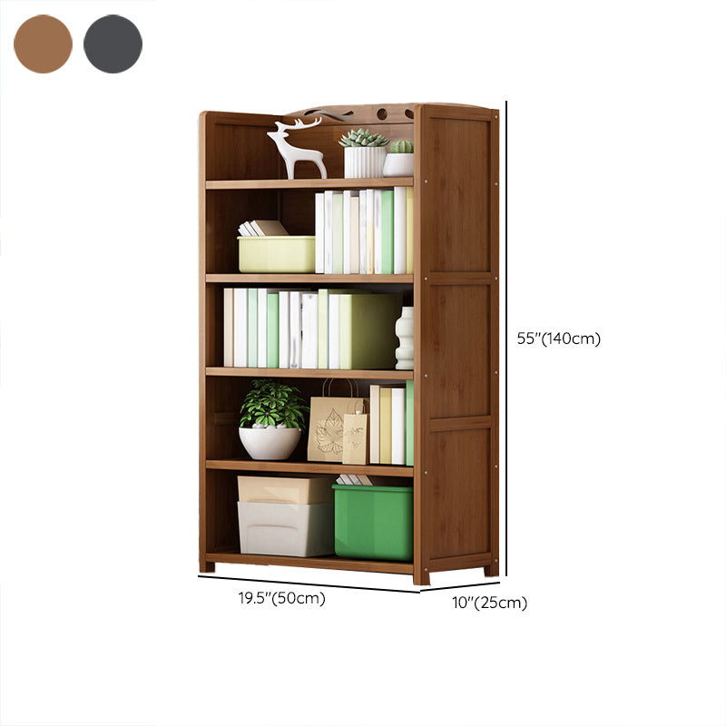 Vertical Contemporary Bamboo Bookcase Open Back Bookshelf for Office Clearhalo 'Bookcases' 'furn' 'furn_bookcases' 'Furniture' 'Office Furniture' 7859975