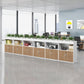 Moderno moderno mobile in legno ingegnerizzato con archiviazione di blocco per home office